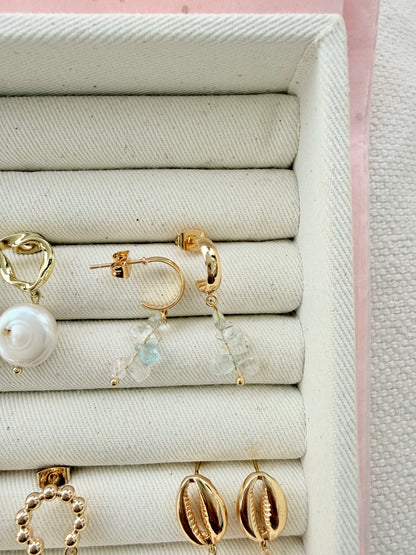 Aquamarine Hoops