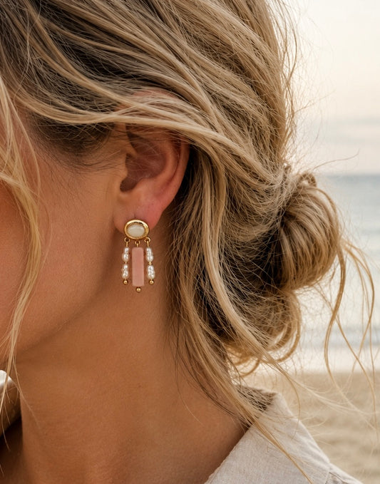 Aphrodite · Rosa Opal & Süßwasserperlen