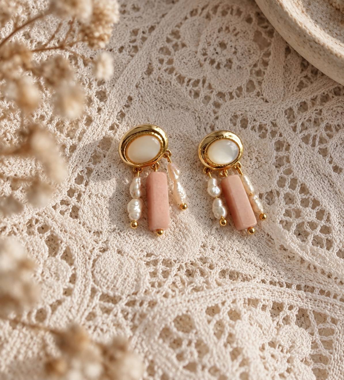 Aphrodite · Rosa Opal & Süßwasserperlen